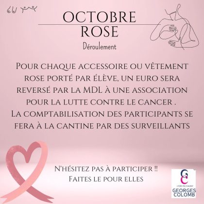 Octobre rose jeudi 13 octobre